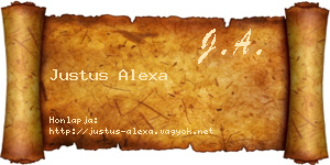 Justus Alexa névjegykártya